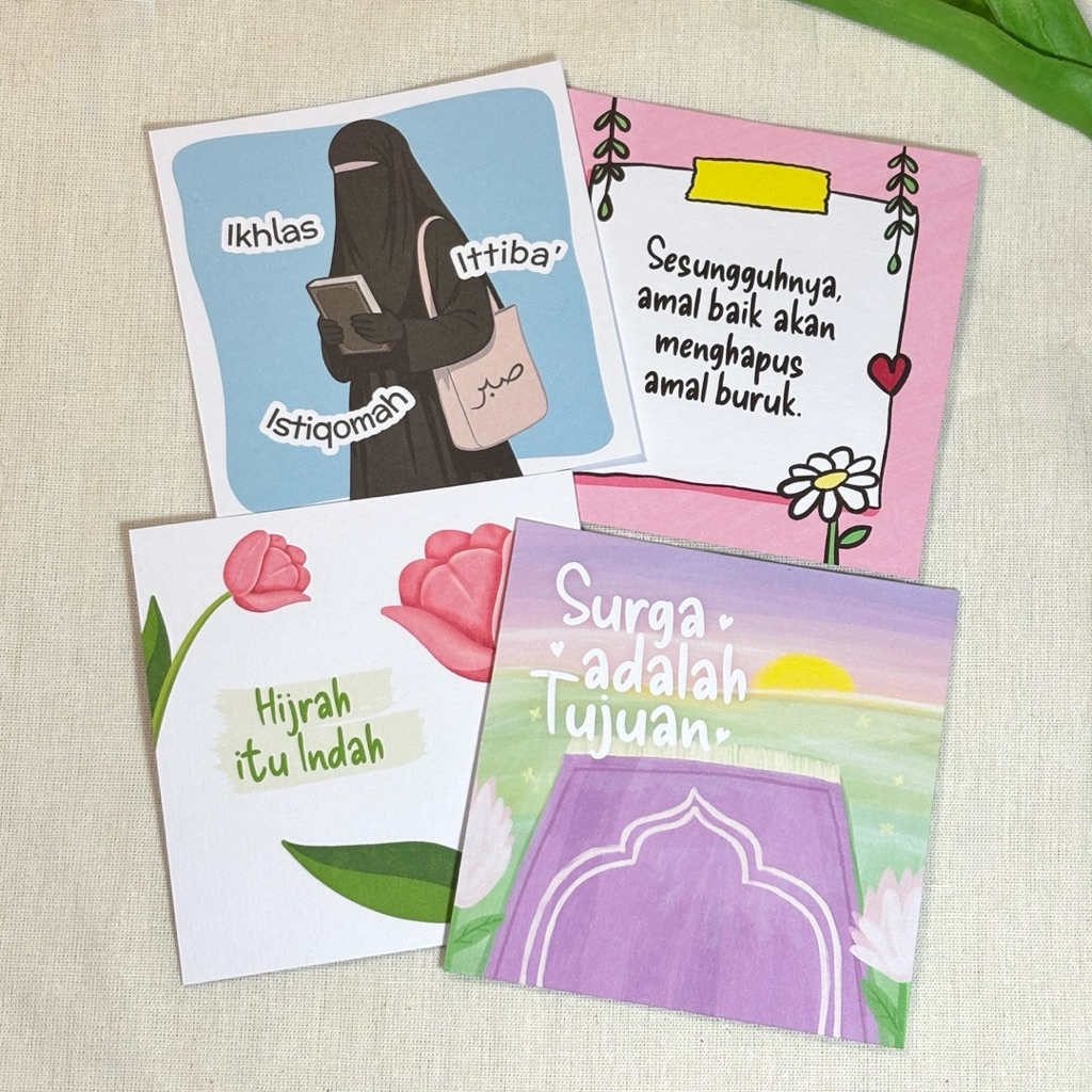 

Mini Postcard Dakwah Reminder Hiasan di meja belajar, kamar, dinding atau planner Islami
