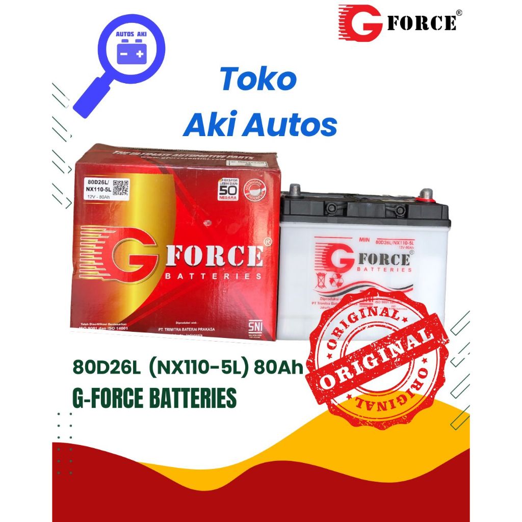 Aki G-Force batteries 80D26L (NX110-5L) 12V / 80Ah