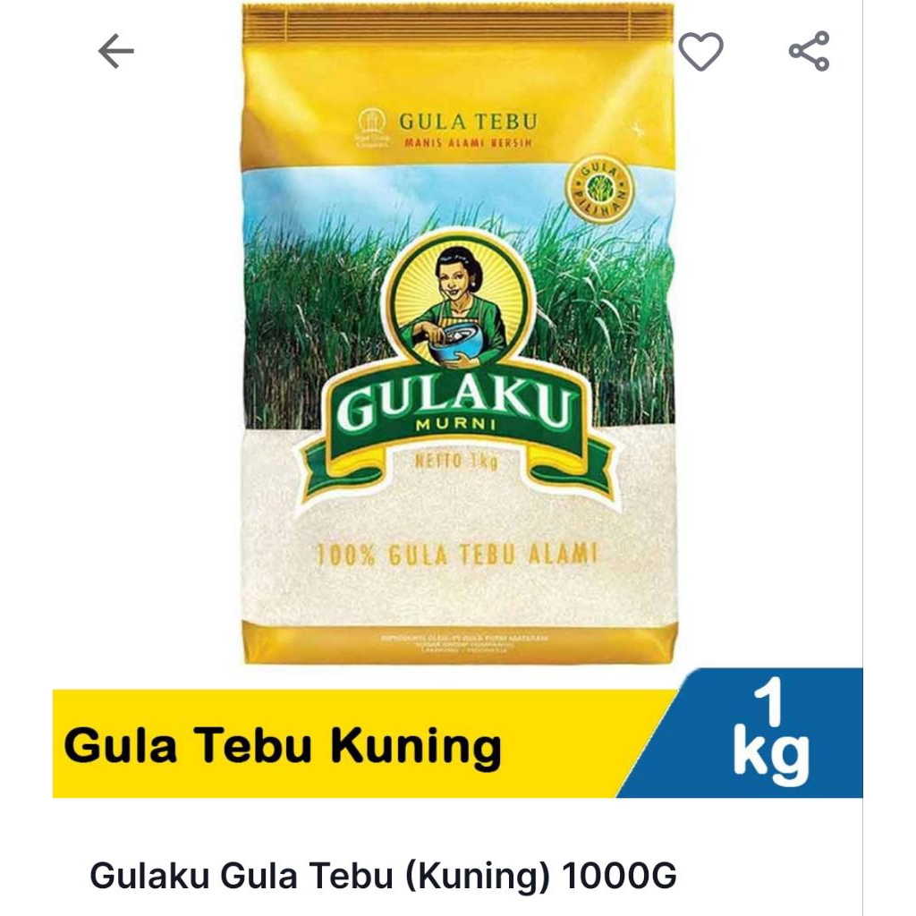 

Gulaku Gula Pasir Tebu Murni Kuning 1kg (Gula Kristal Putih Premium)