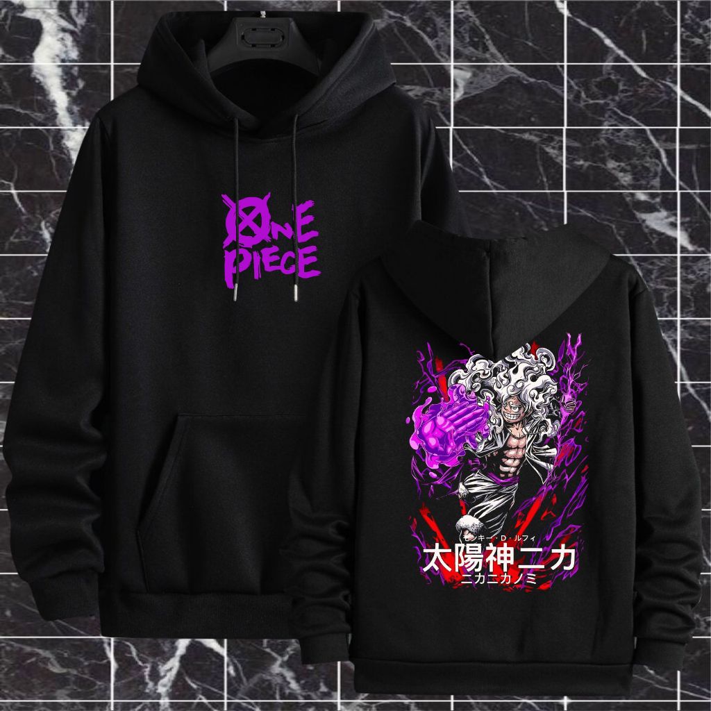 Atasan jaket hoodie pria hudy hodie jumper termurah Anime One piece Monkey D.luffy Viral GEAR 5 katu