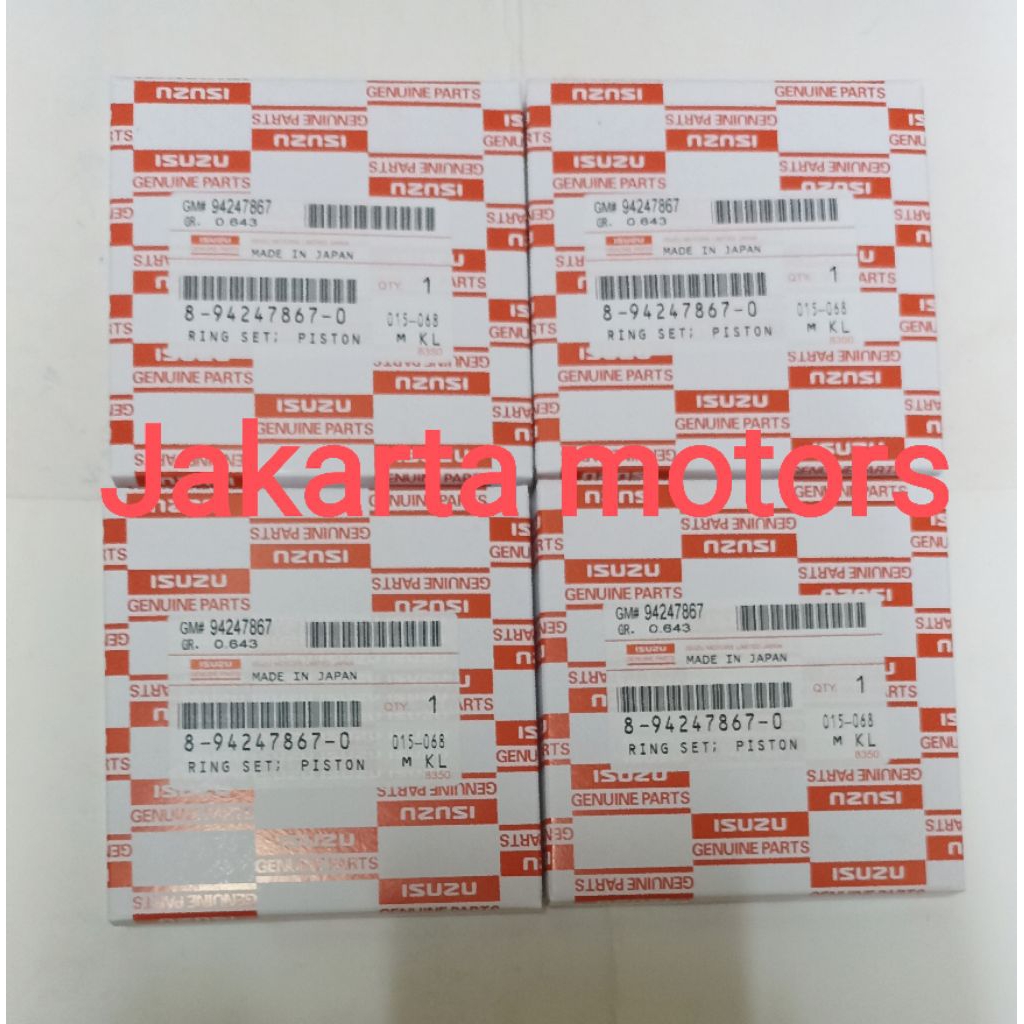 RING PISTON RING SEHER SET ORI ISUZU PHANTER 2.5 4JB1 NHR55