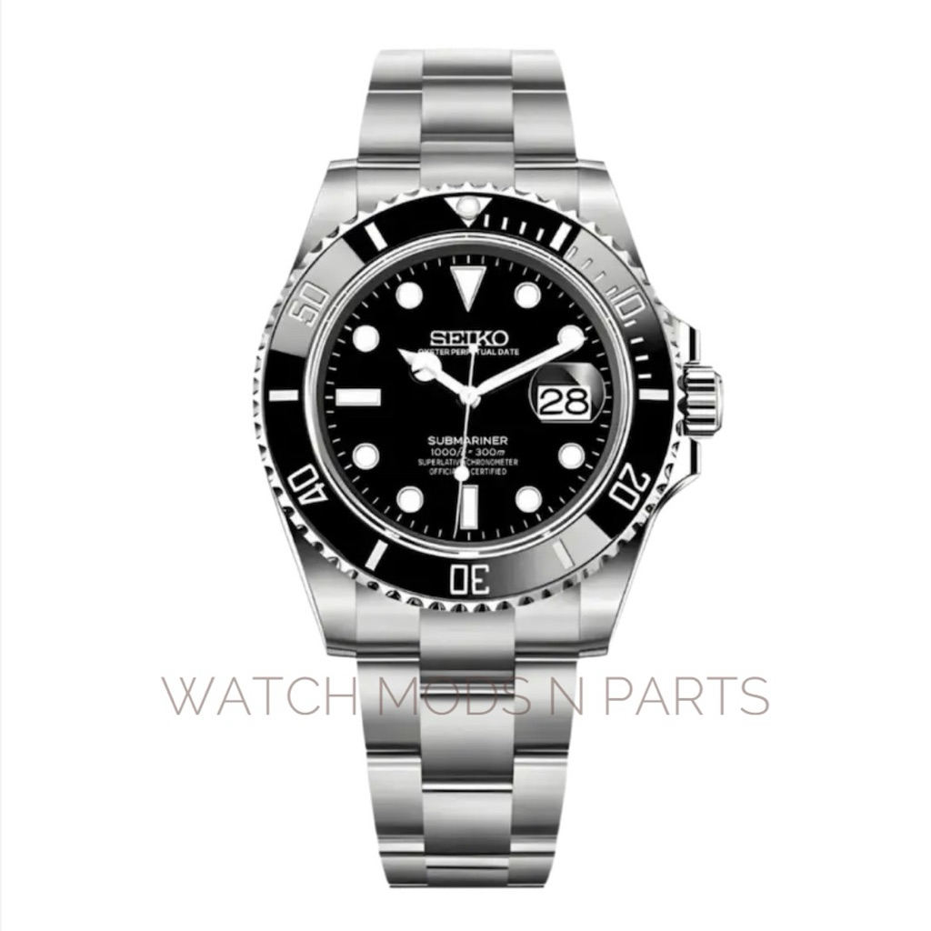 WMNP Seiko Mod Submariner MarineMaster Black WMNP Seiko NH35