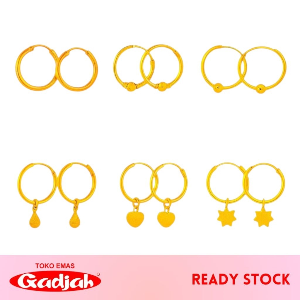 Anting Emas Baby Polos - Anting Emas Loop Bayi & Anak - Toko Emas Gadjah