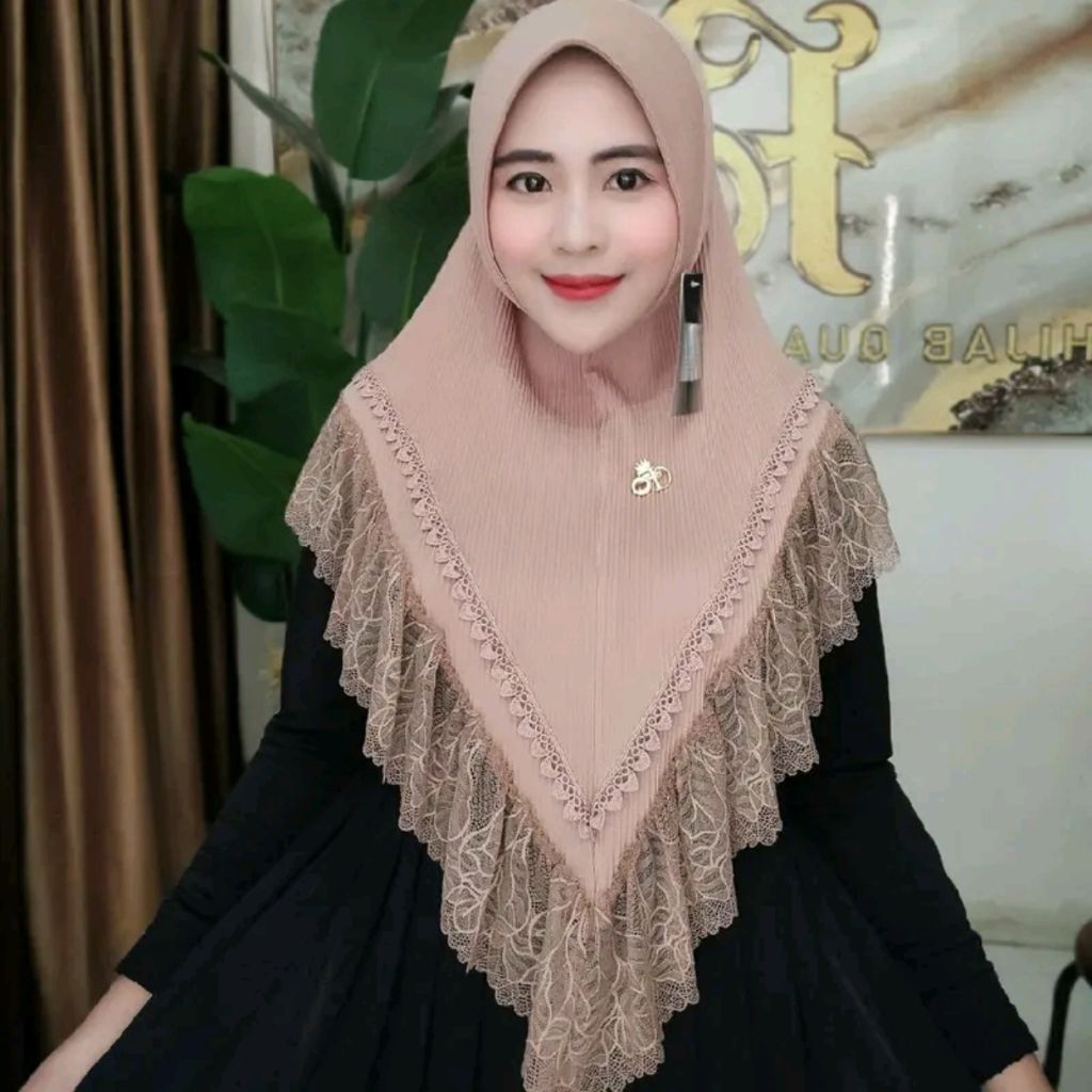 Jilbab Instan Selena Renda ori FO