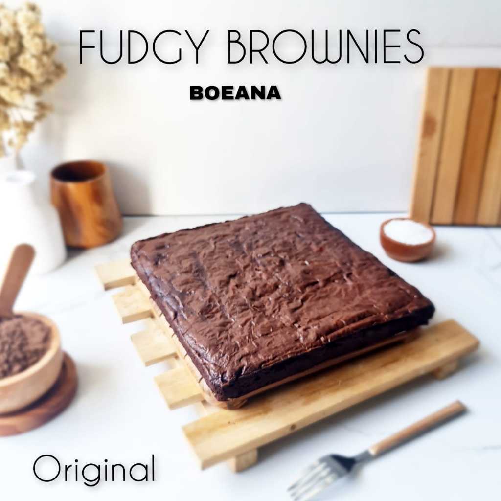 

BROWNIES BOEANA - Fudgy Brownies Panggang 20x20 - Pasti Nyoklat Banget - Brownies Panggang Premium Bandung