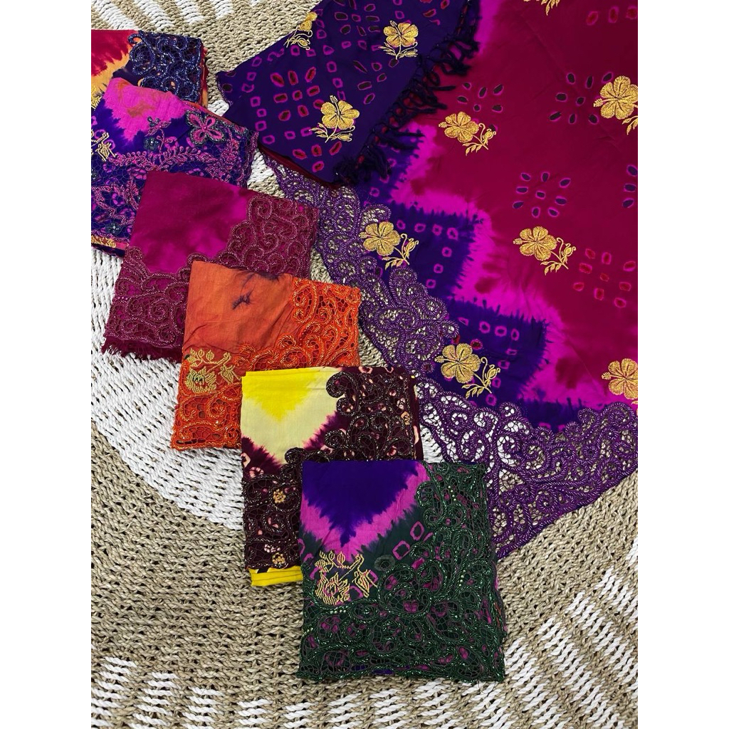 Kamen Sutra jumputan payet kerawang set selendang