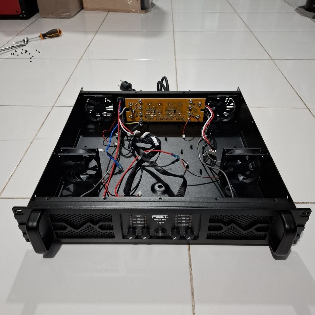 Box power amplifier 2U 4 Chenel Komplit Aksesoris copotan power BU pabrikan