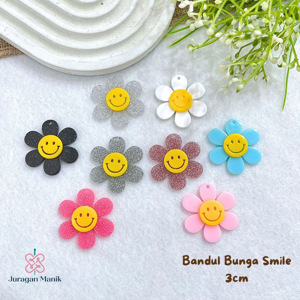 5pcs CLAY GANTUNG BUNGA SMILE BESAR - MANIK SMILE MONTE SMILE BUNGA