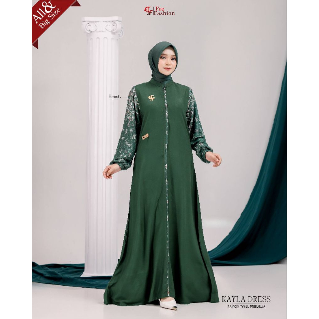 Kayla dress Rayon twill premium // gamis twill premium // by Fee Fashion