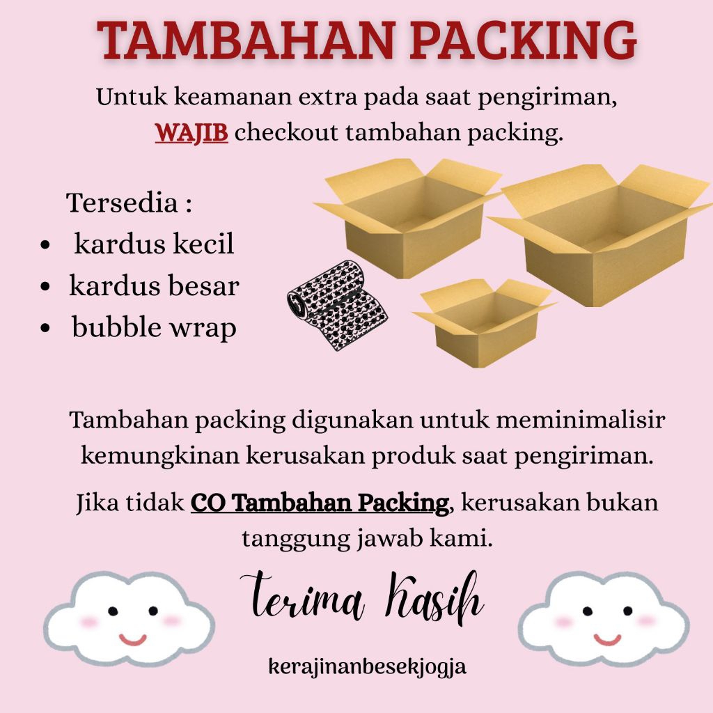 

TAMBAHAN PACKING AMAN KARDUS/BUBBLE WRAP