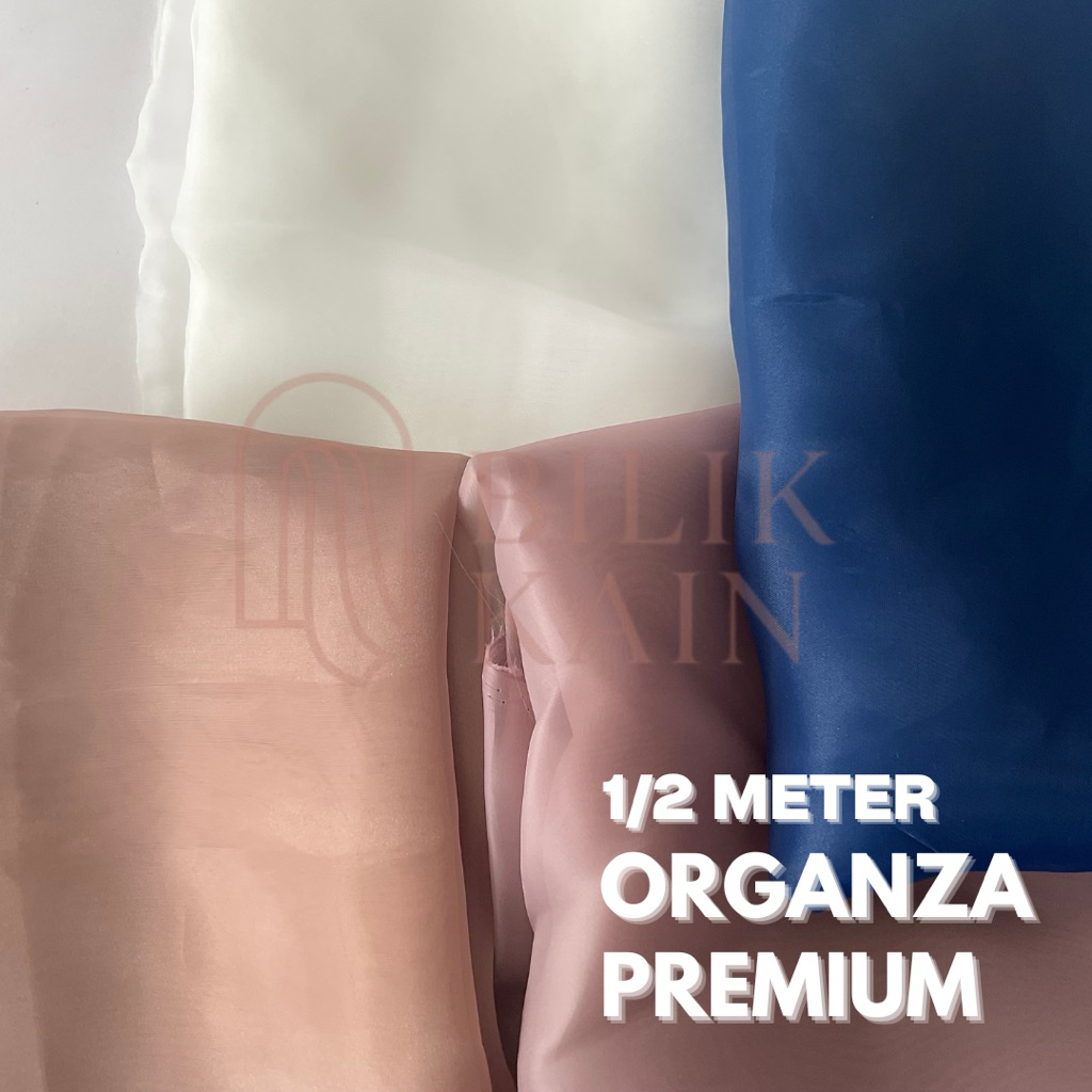 ½ Meter Kain Organza PREMIUM - Organza Polos - Kain Organza lebar 1.5 meter bahan premium