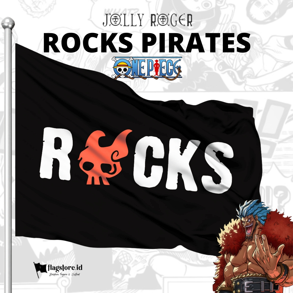 Flagstore.id -  BENDERA ROCKS PIRATES | BAJAK LAUT LEGENDARIS ROCKS D. XEBEC ONE PIECE