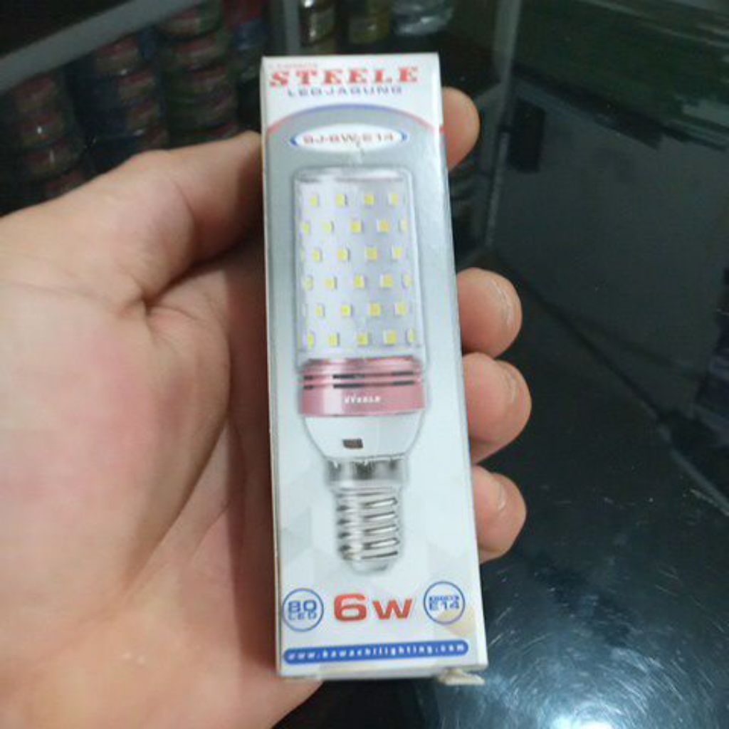 LP LED JAGUNG TRICOLOUR E14 6W STEELE