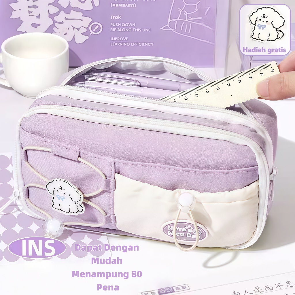 

【COD】 Kotak Pensil Lucu Tali Dutum Ganda Lucu/Tempat Pensil Dengan Kapasitas Besar/Kotak Pensil Berlapis-Lapis Dengan Tampilan Tinggi/Tempat Pensil Multifungsi Anak-Anak