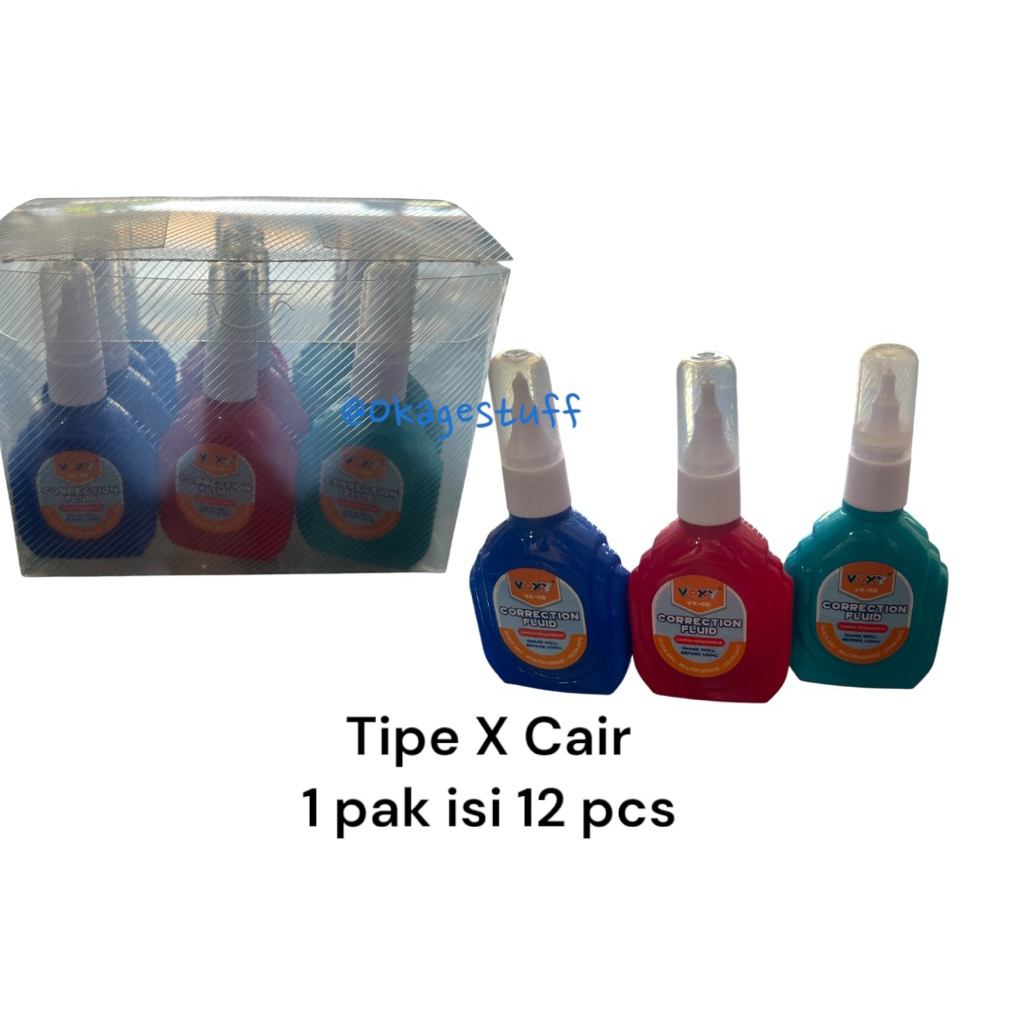 

Tipe X cair 1 box isi 12pcs