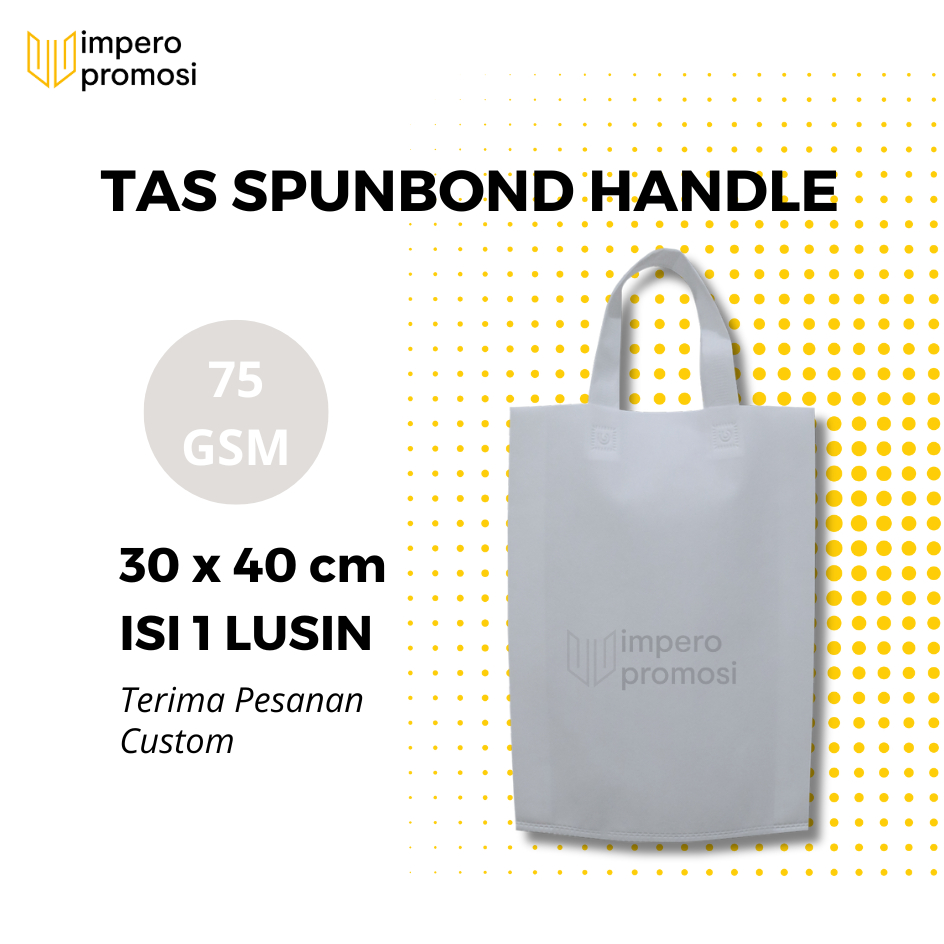 

Impero - GOODIE BAG SPUNBOND HANDLE 30x40 / Harga Satuan warna Putih Kantong Belanja Murah