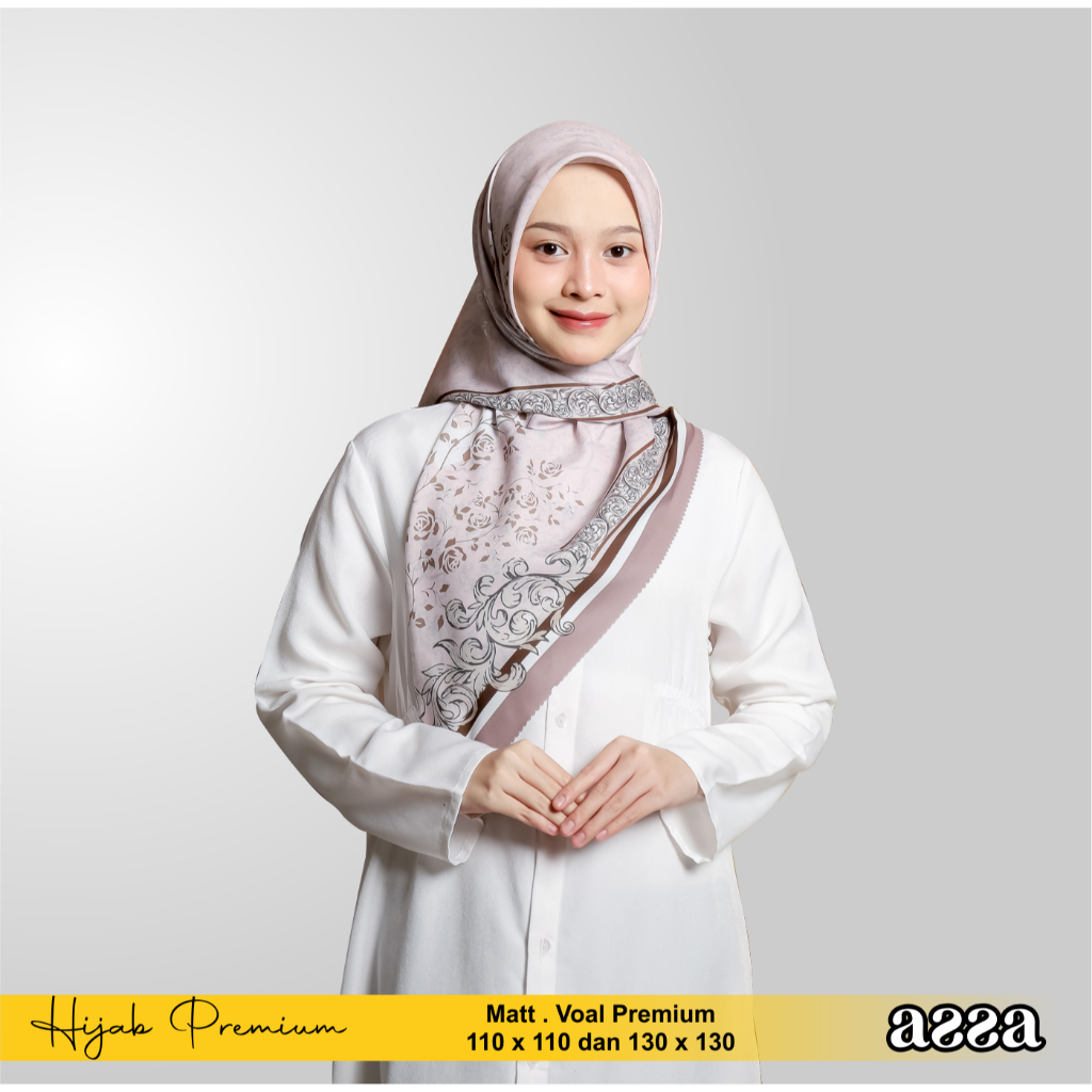 Hijab Motif Segi Empat | Jilbab Voal Segi Empat | Syari Zahra Series Voal Sublime 130x130 cm
