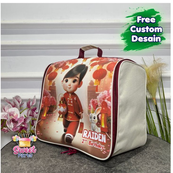 

Zipper Bag Souvenir Kado Tas Ulang Tahun Anak Custom Print Ultah Anak tenteng full resleting premium