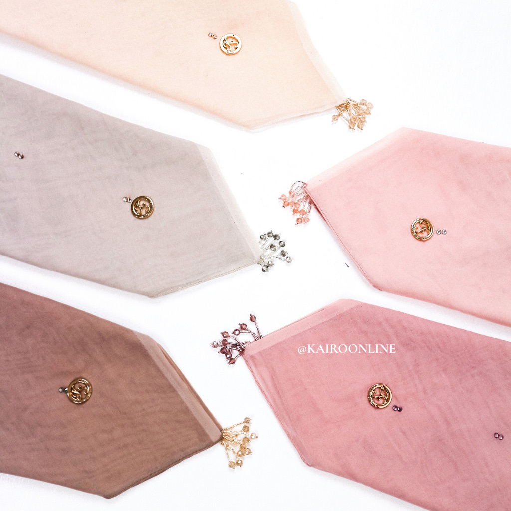 Kairo - Plain Crystal runce bambu - Hijab Segiempat Paris japan Premium 120 x 120cm