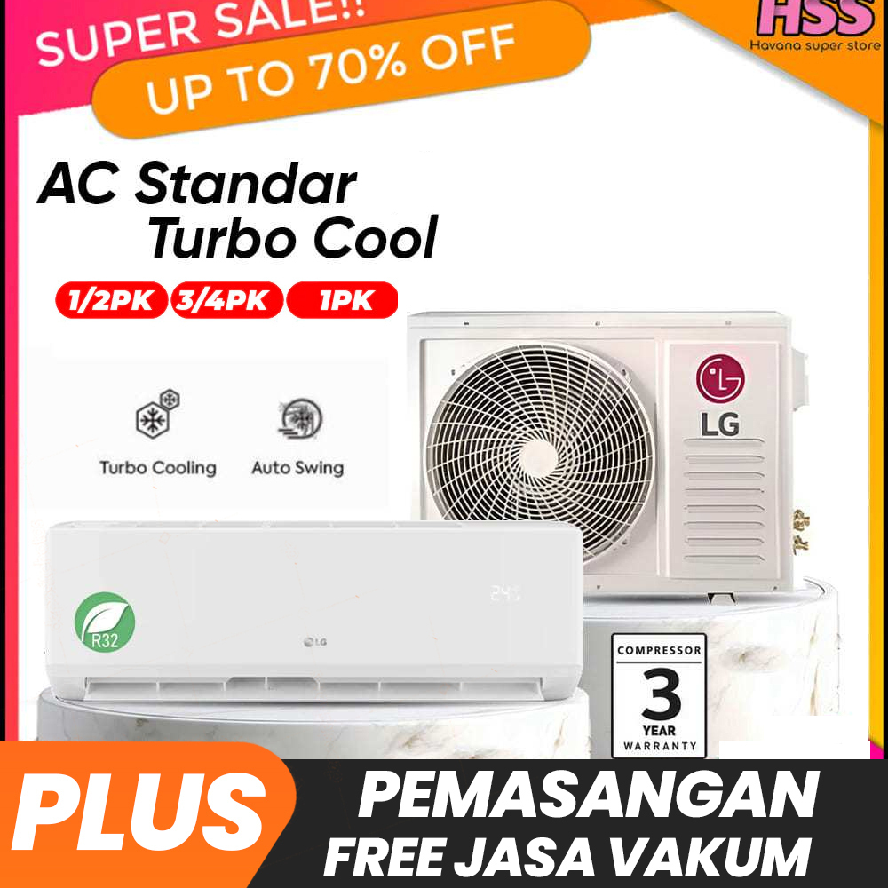 AC LG 1/2 PK/AC LG 1 PK + PASANG LG NEW HERCULES LG H09TN4 Turbo Cooling