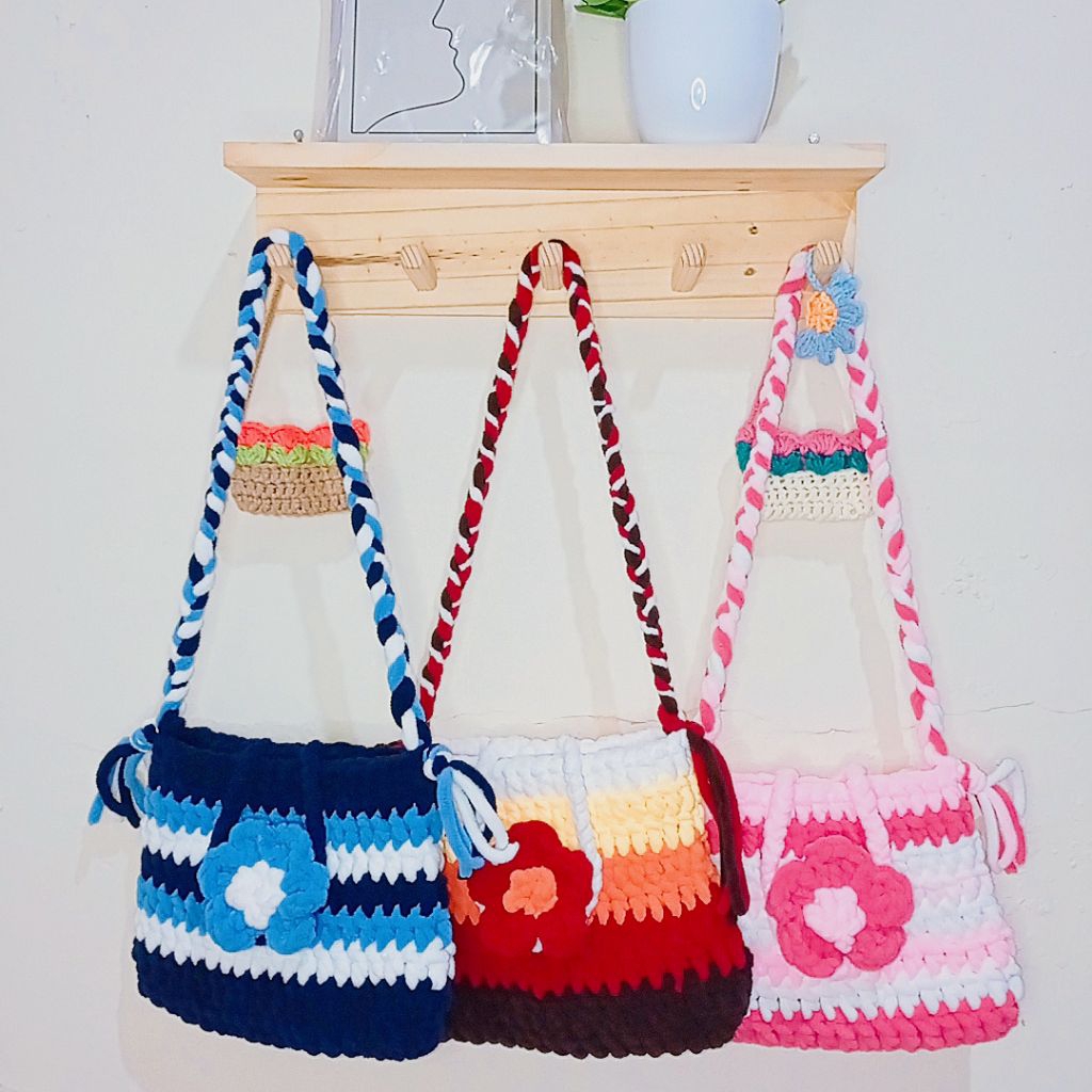Chunky Crochet Bag - Tas Rajut - Tas selempang wanita - tas rajut selempang - tas rajut wanita - cro