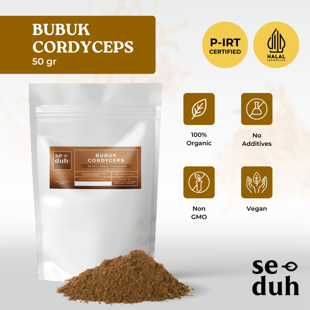 

SEDUH TEA & TISANE | Bubuk Ekstrak Jamur Cordyceps / Cordyceps Extract Powder / Herbal Powder 50 gram