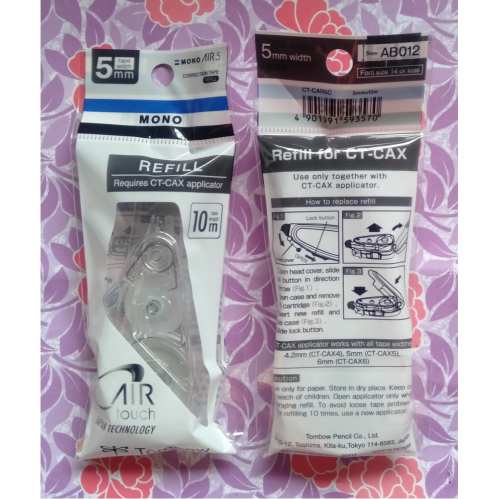 

Tombow Refill Mono Air 5 Correction Tape 5mm x 10mm (CT-CAR5C)