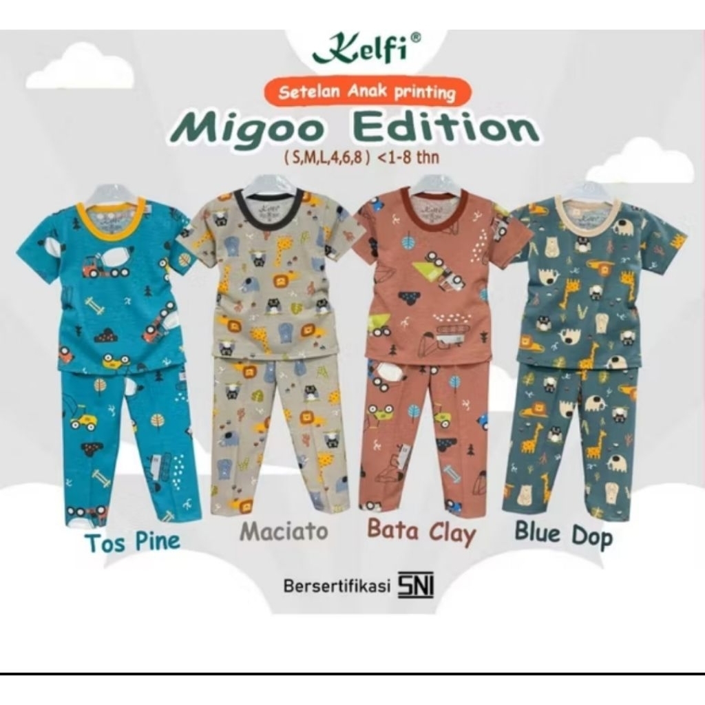KELFI / BAJU ANAK LAKI LAKI / BAJU ANAK PEREMPUAN / SETELAN ANAK COWOK / CEWEK MIGOO