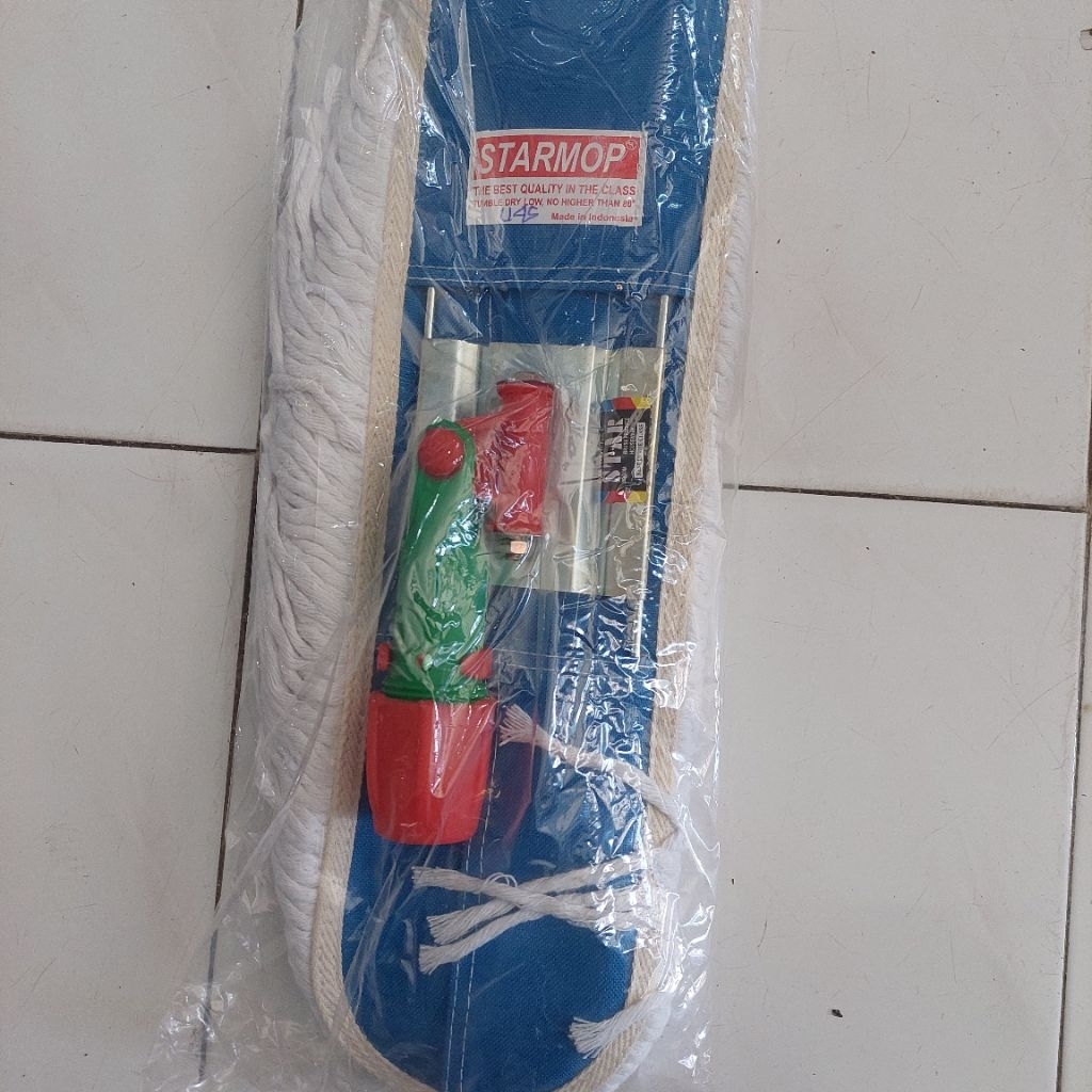 Frame + Refil Starmop Loby 45cm Putih Katun Cotton Pel Kain Basah Pel Air 45 cm