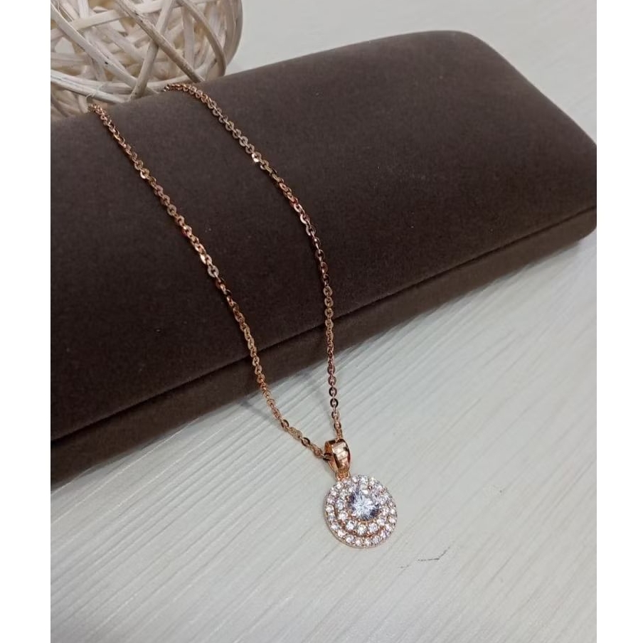 kalung liontin emas tua variasi bulat Ad