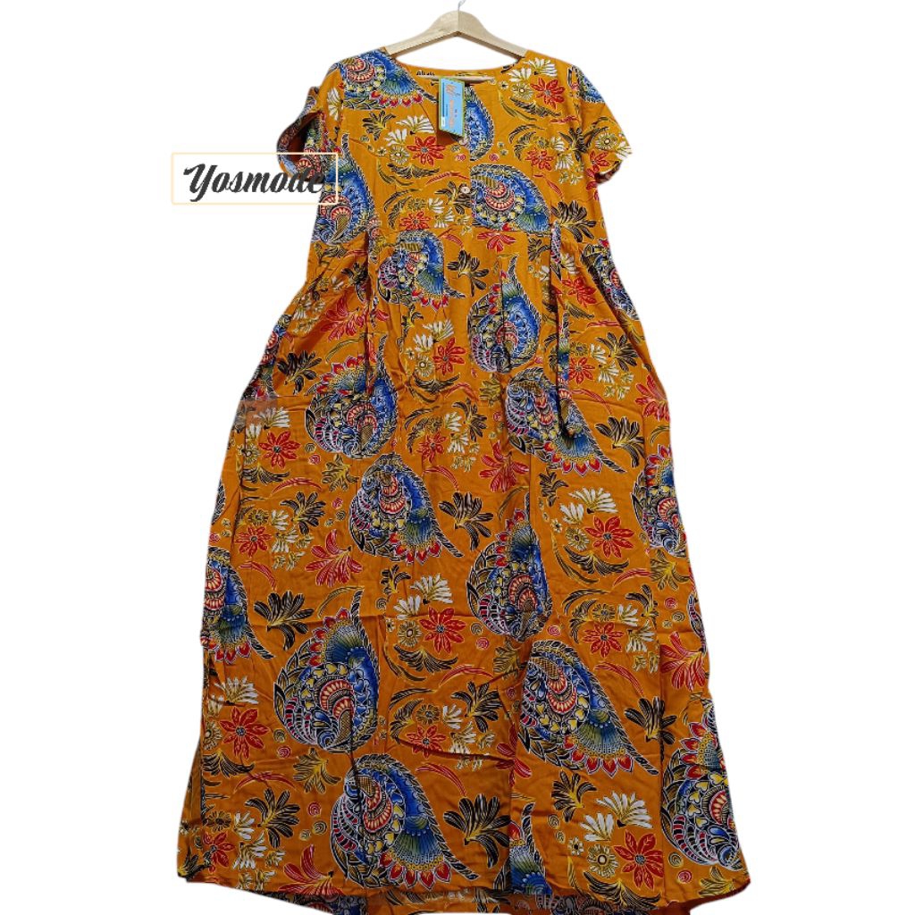 LONGDRESS KENCANA UNGU LABEL BIRU/KUB LONGDRESS 47 TALI 4/KUB LD 47/DASTER BATIK KU 3 KANCING BUNSUI