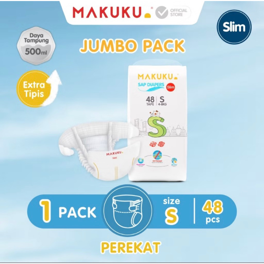 pampers makuku 48s ready medan size S
