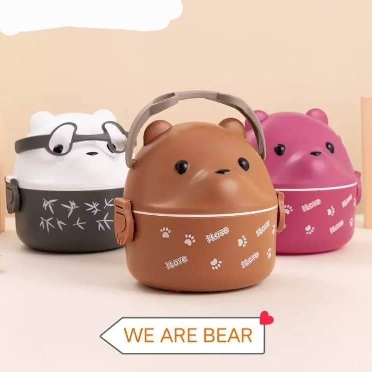 02 kotak bekal anak lucu unik tempat bekal sekolah karakter kotak bekal set wadah bento