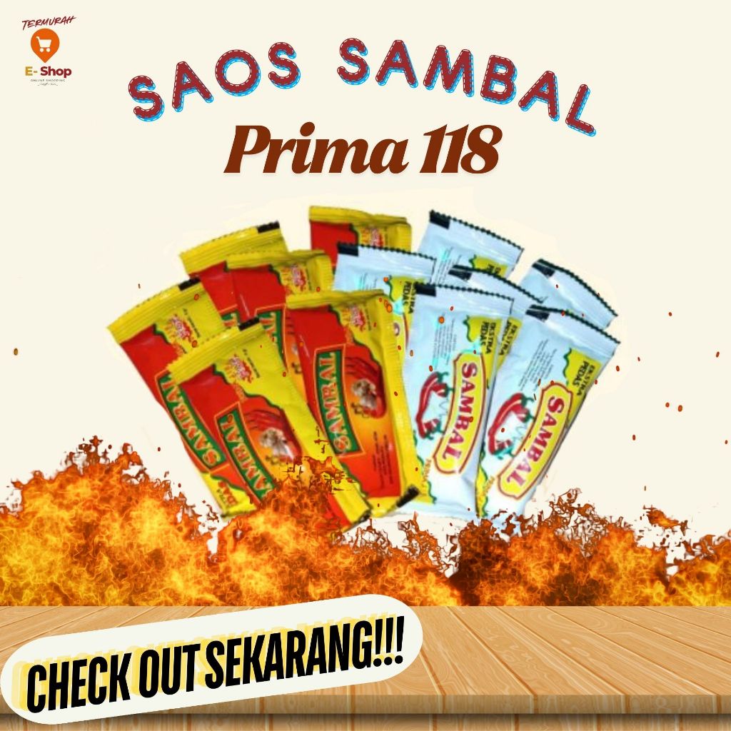 

Saos Sambal Prima Sachet 1 pack isi 25 pcs @pcs 9 gram