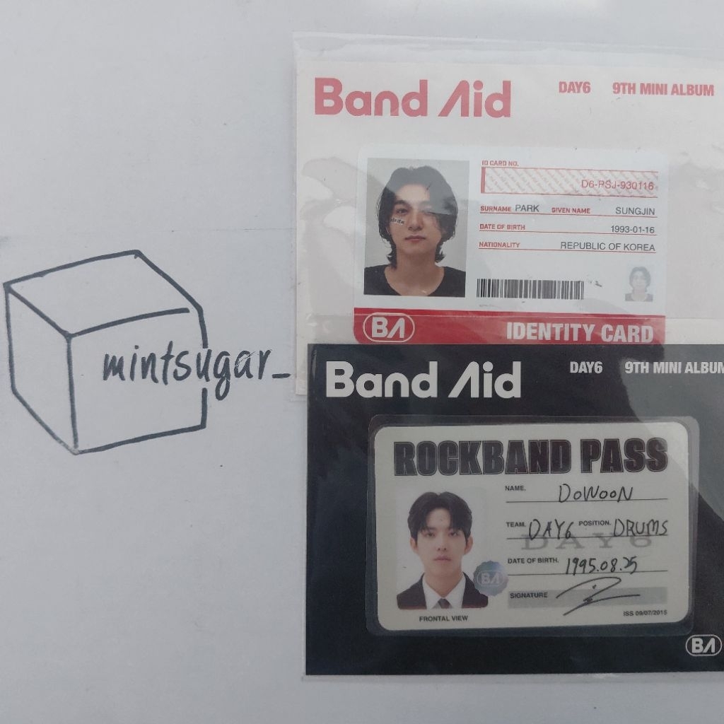 

IDENTITY CARD DAN ROCKBAND PASS DAY6 - BAND AID ALBUM