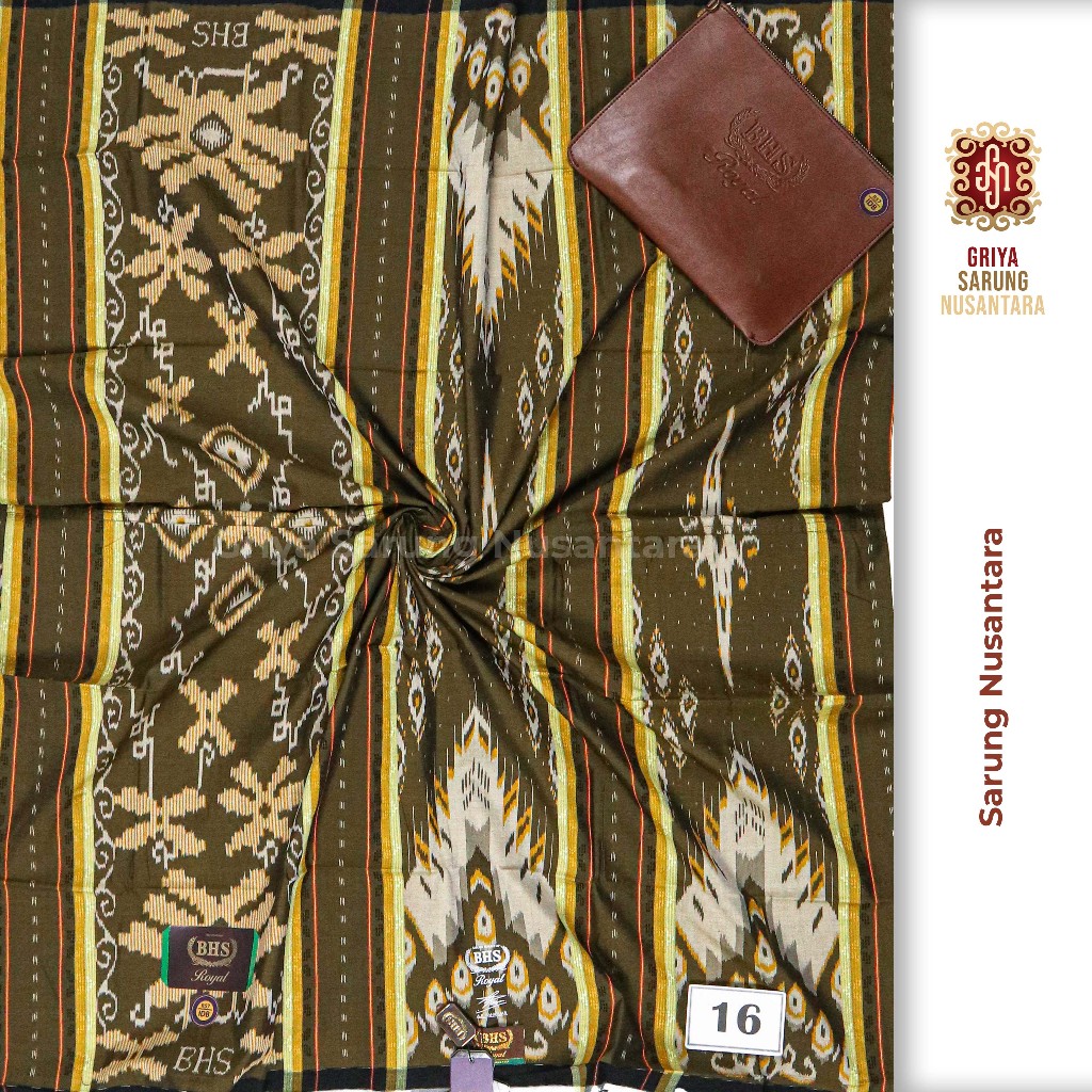 Sarung BHS ROYAL Gold Silver Motif IDB IKF PGA SGF STA STB Sarung Kawung Goyor Songket Full Tenun AT