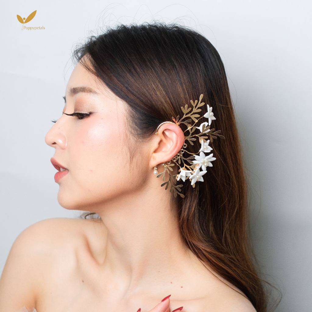 Poppypetals Loretta Headpiece Earcuff - Tusuk Konde Sirkam Haircomb Wanita Premium Import Korea