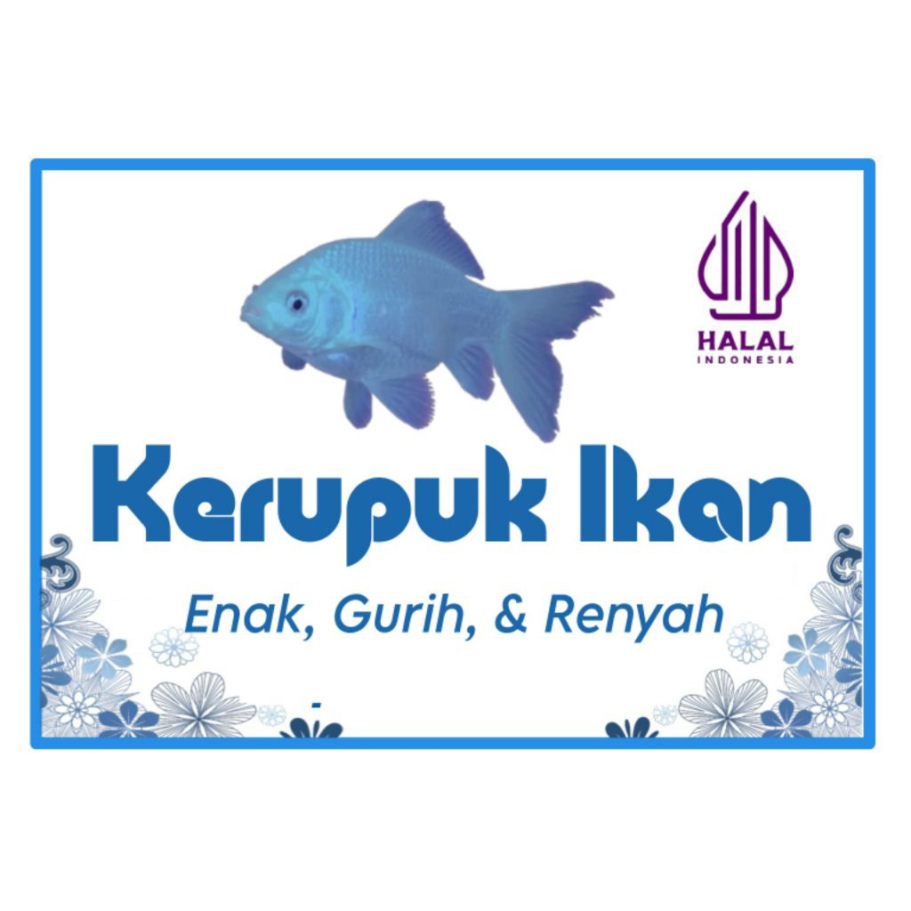 

(ISI 100 PCS) KERTAS LABEL CAP KERUPUK IKAN CUSTOM