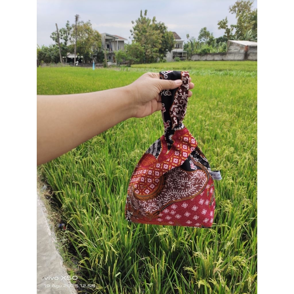 japanese knot bag mini batik tas kain handbag unik