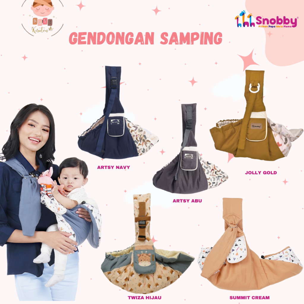 Snobby Gendongan Bayi Samping Ring Sling Artsy Summit Flamingo Line Glowy Squirrel Twiza Series