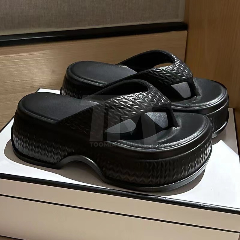 TOOMIA Sandal Jepit Wanita Sandal Wedges Karet Tinggi Kekinian