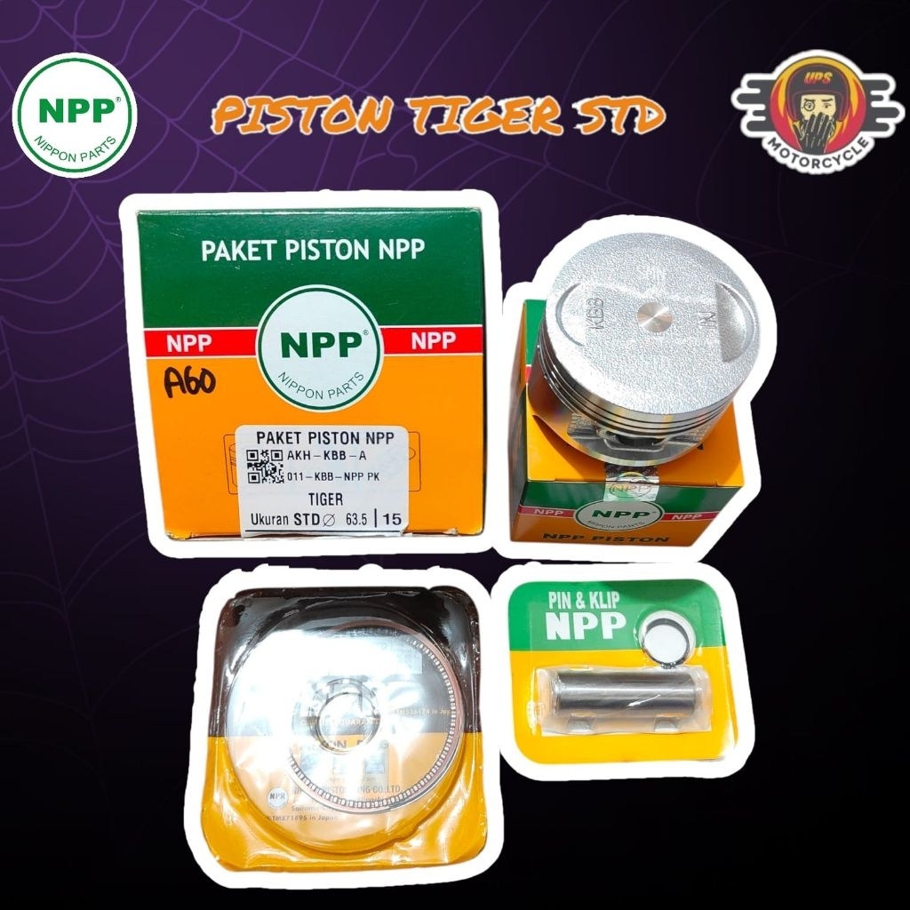 Piston Seher Set Kit NPP Honda Tiger KBB Os Oversize Std 50 100 150 200 Pin 15