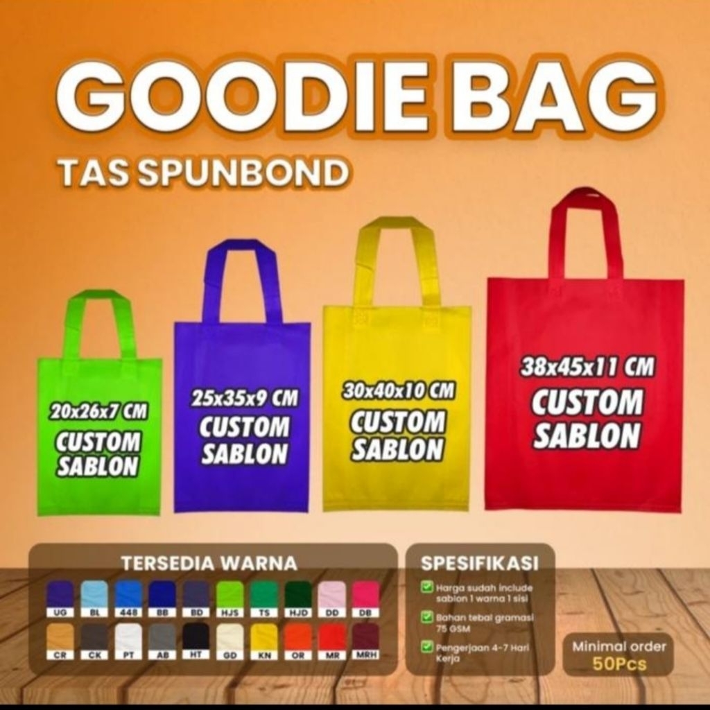 

Goodie Bag Tas Spunbond Tebal 75gsm