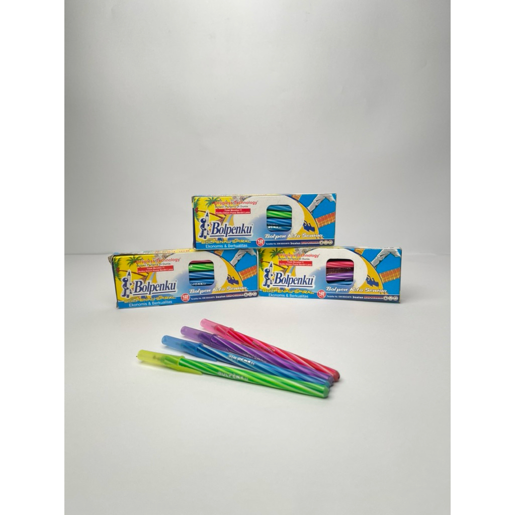 

(12 PCS) Bolpoint / Pulpen / Bolpen Bolpenku Spiral 0.3