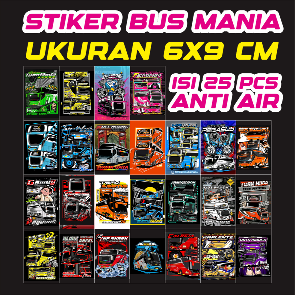 

stiker bus basuri viral isi 25 pcs sudah cutting tinggal tempel