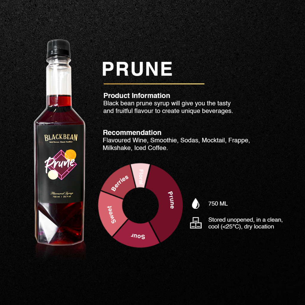 

Blackbean Syrup Prune 750 Ml | Premium Untuk Kopi Cafe Coffee Restoran
