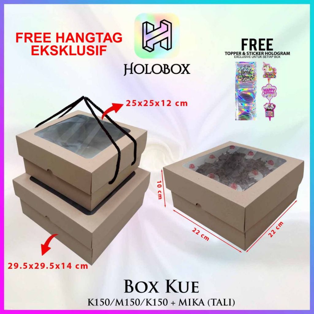 

Kotak Kue|Cake Box|Kotak Kue Mika|Dus Kue|Packaging|22x22x10|A2-17