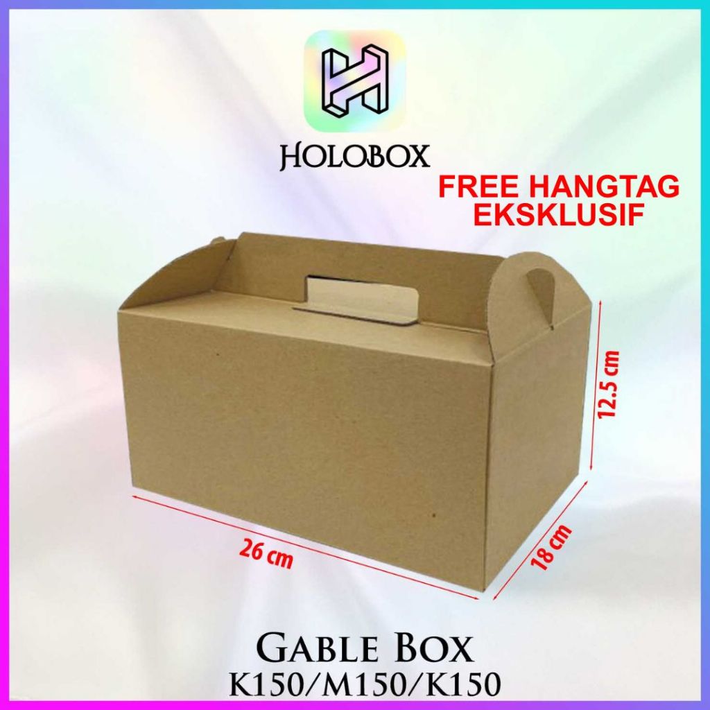 

Gable Box - Kotak Kue - Corrugated Box - Hampers - Souvenir - Duplex -Ivory