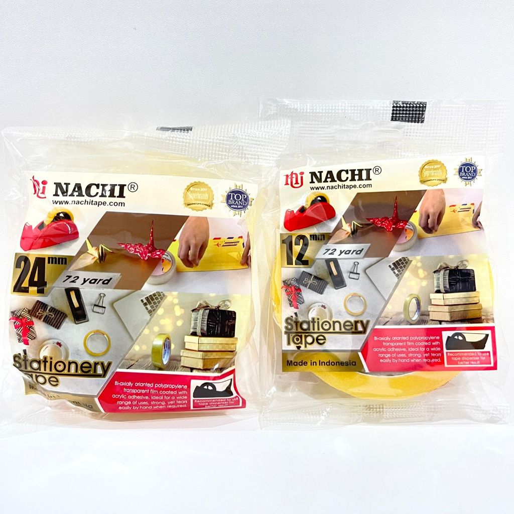 

NACHI DUS LAKBAN SELOTIP KERTAS 1/2" dan 1" INCH