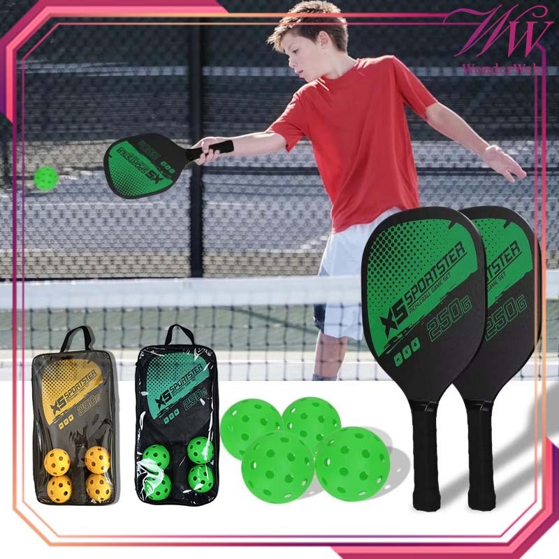 Pickleball Paddle Set Pickleball Raket Fiberglass Padle Pickleball Raket Pickleball Dengan 4pcs Bola